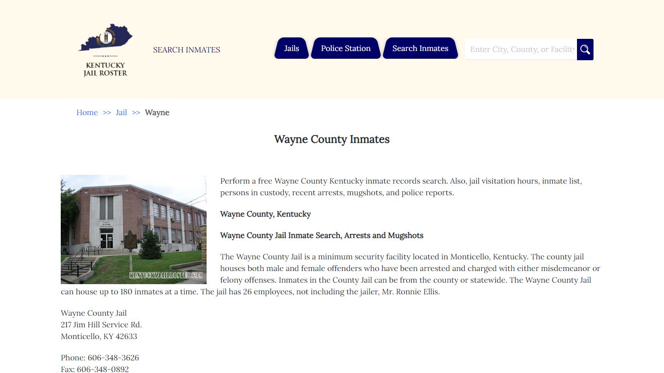 Wayne County Inmates | Jail Roster Search